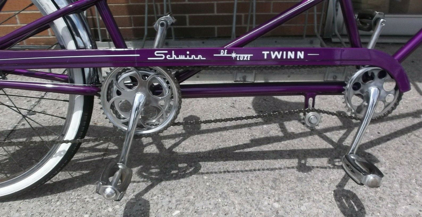 1965 Vintage Chicago Schwinn Twinn Tandem Dleuxe Bicycle 5 speed refurbished