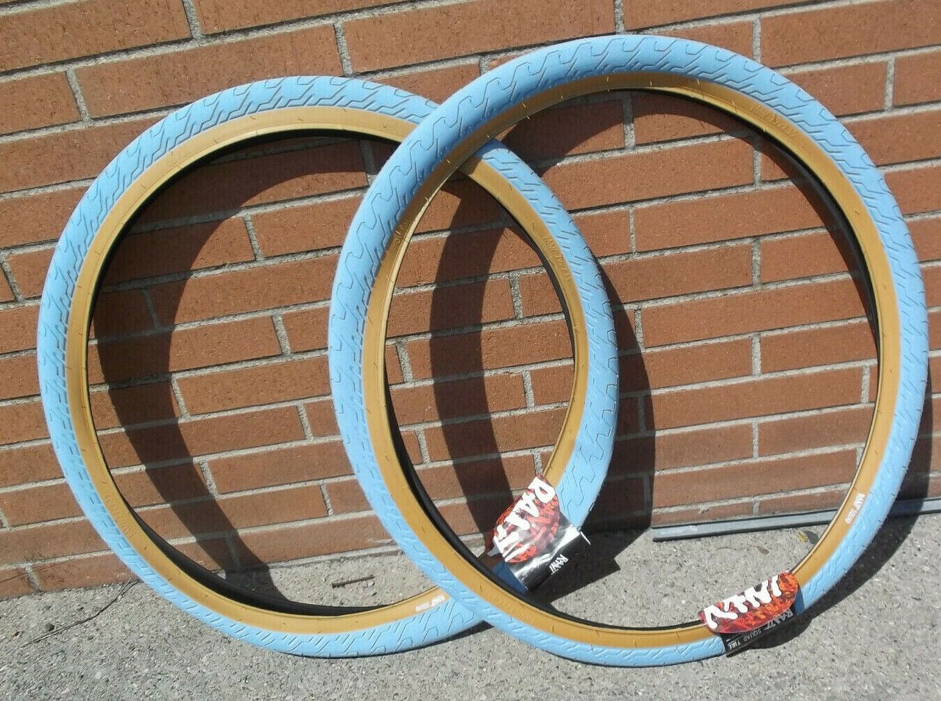 Rant 29 x 2.35 tires maui blue fits GT Performer old new mid school BMX Pair