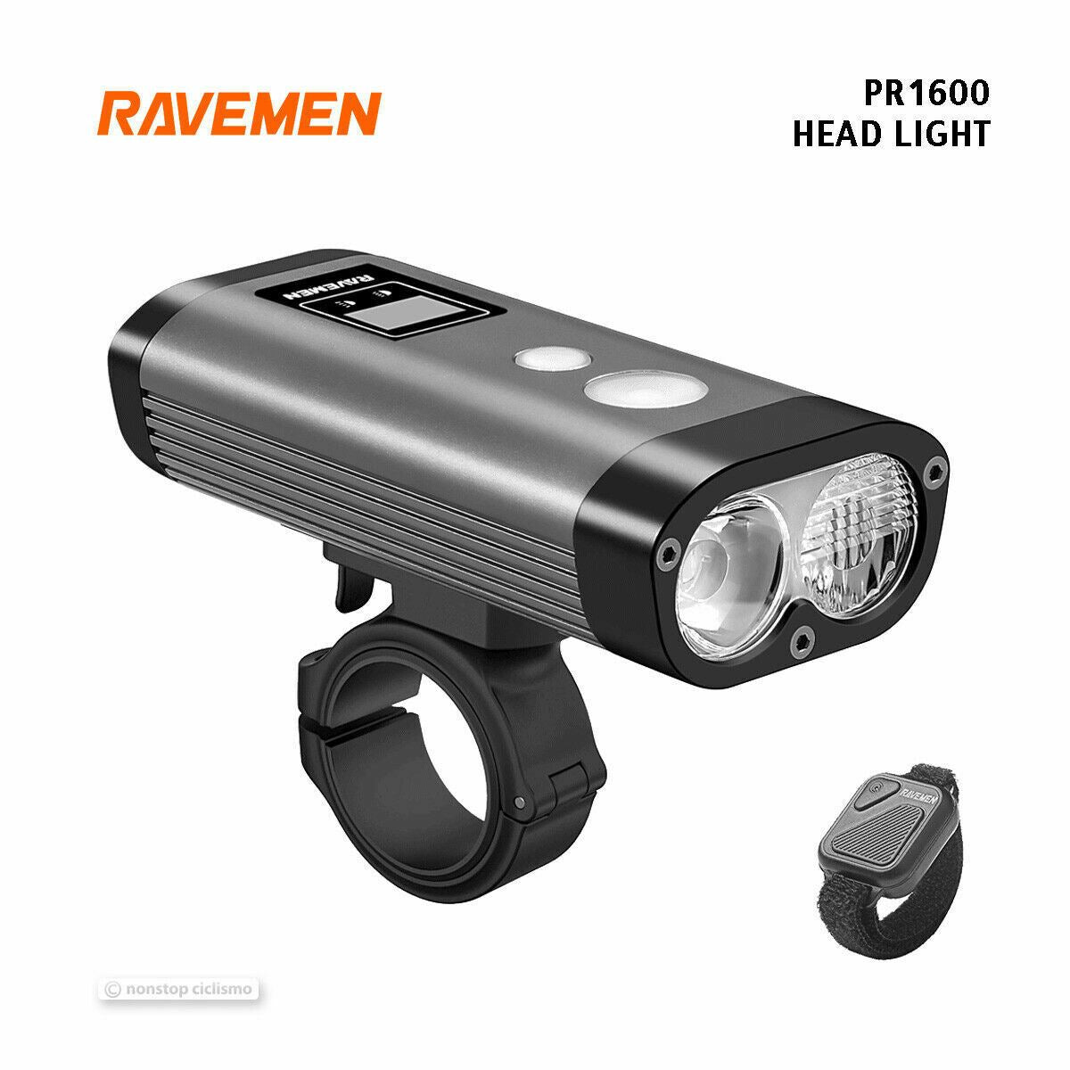 Ravemen PR1600 USB Rechargeable Dual Beam Bicycle Head Light w/Remote 1600 Lumen