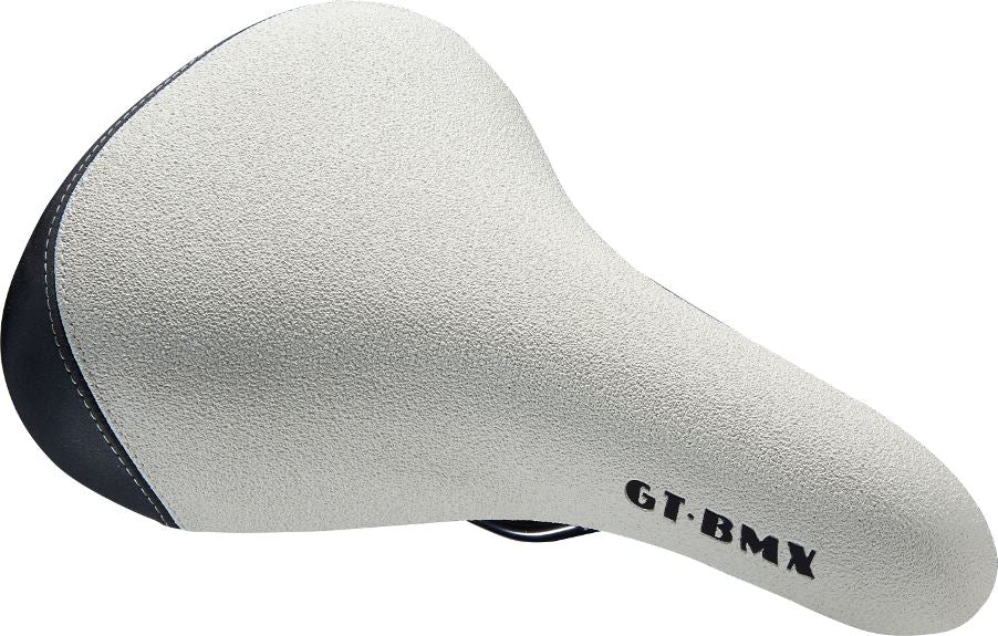 GT BMX Seat White-Black Padded fits old mid new school BMX